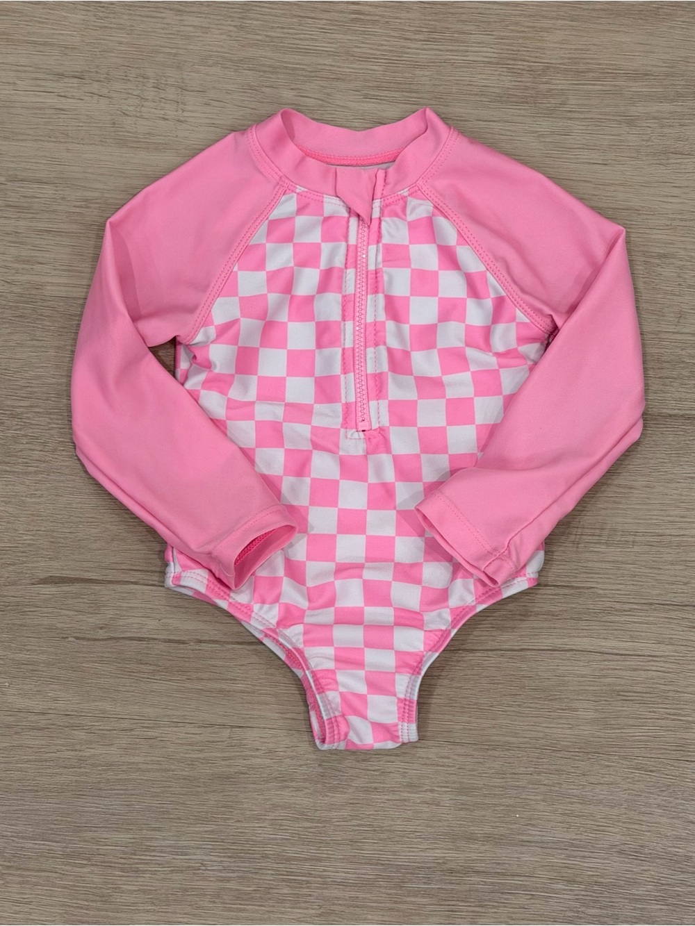 Wonder Nation Girls Pink Checkered One Piece | 12M